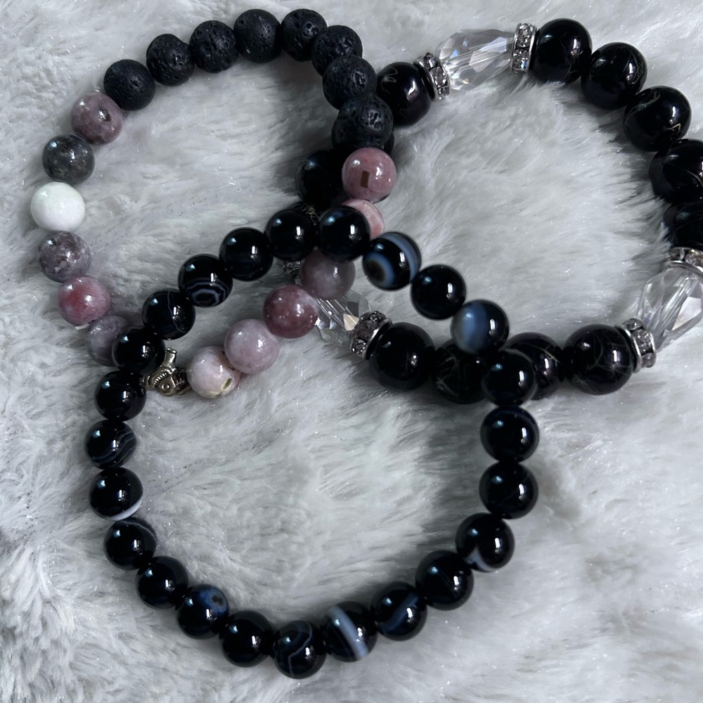 Chic Black,Gray, Pink Bracelets